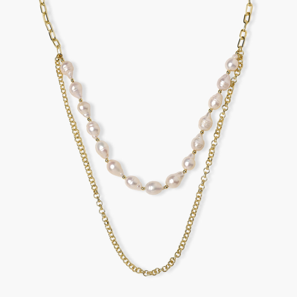 Golden Pearl Layers Necklace