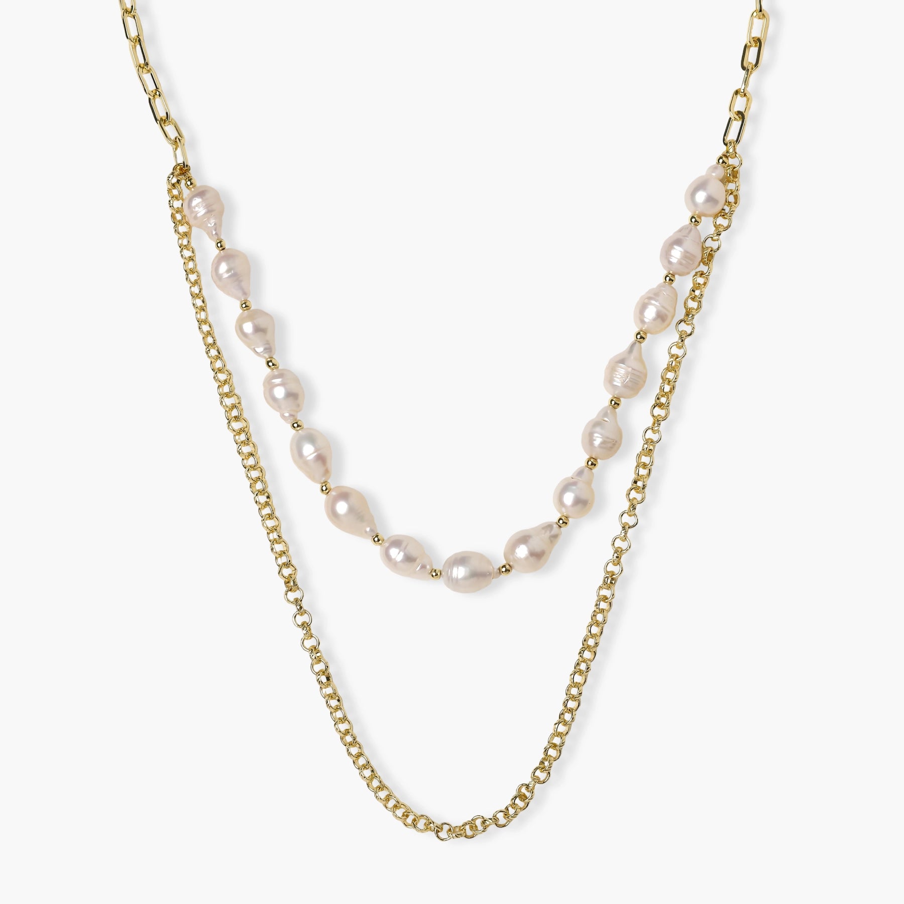 Golden Pearl Layers Necklace